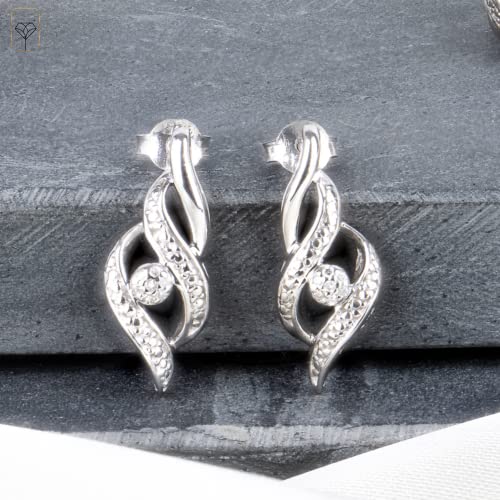 Sterling Silver Diamond Ring Size 7, Earrings, And Pendant Necklace Jewelry Set (1/8 Cttw, J-K Color, I2-I3 Clarity) #TOP3