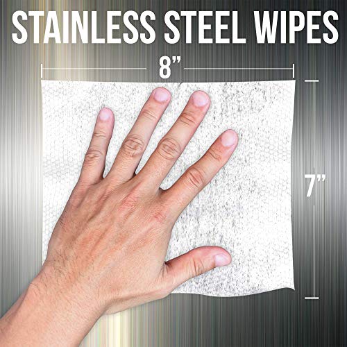 JJ CARE Stainless Steel Wipes with Microfiber Cloth [Pack of 80] Stainless Steel Cleaner Wipes, Removes Water Marks, Streaks, Smudges and Grease on Appliances, 40 Wipes per Tub - Thumbnail 5