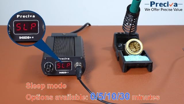 Bild 6 - Lötstation Lötset 60W Lötkolben, Preciva einstellbare Temperatur mit Entlötpumpe Lötkolbenständer Feinlötkolben Soldering Set für Schule Labor Hobbylöten