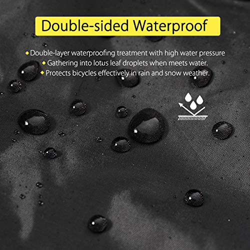 Audew Bike Cover Outdoor Waterproof Bicycle Cover with Lock Holes Windproof Dustproof UV Resistant for Mountain Bike Road Bike - Thumbnail 2