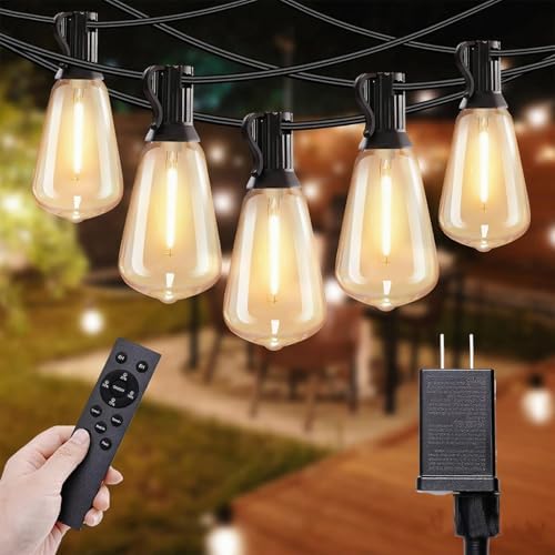 Outdoor String Lights with Remote, 50ft 25 Bulbs Low Voltage(24V)...