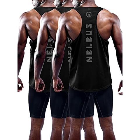 NELEUS Men's 3 Pack Dry Fit Athletic Muscle Tank Workout Gym Shirt,5031,Black,XL,EU 2XL Cover