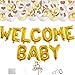 Willkommen Zuhause Baby Deko, Welcome Baby Luftballoons Girlande, Herzlich Willkommen Baby, Welcome Home Baby für Babyparty Familie Party Dekoration