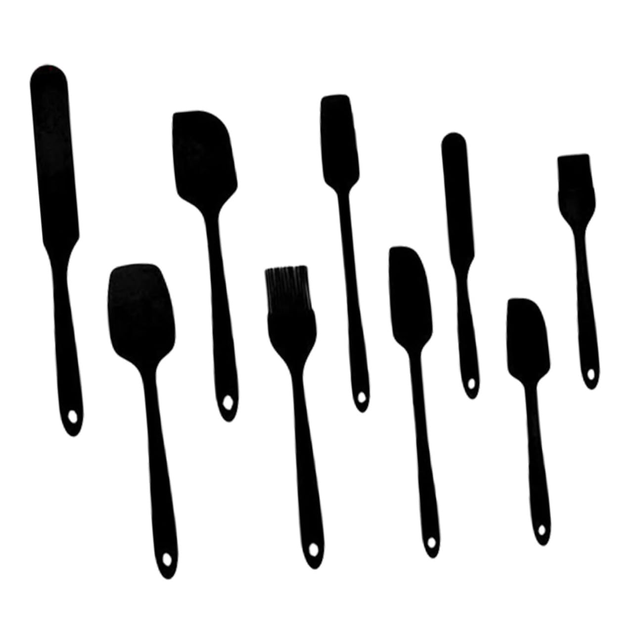 Cabilock 1 Juego De 9 Piezas De Espátula De Silicona Para Hornear Raspador Espátula Herramientas De Decoración De Pasteles Utensilios Para Repostería Raspador Para Hornear Raspador