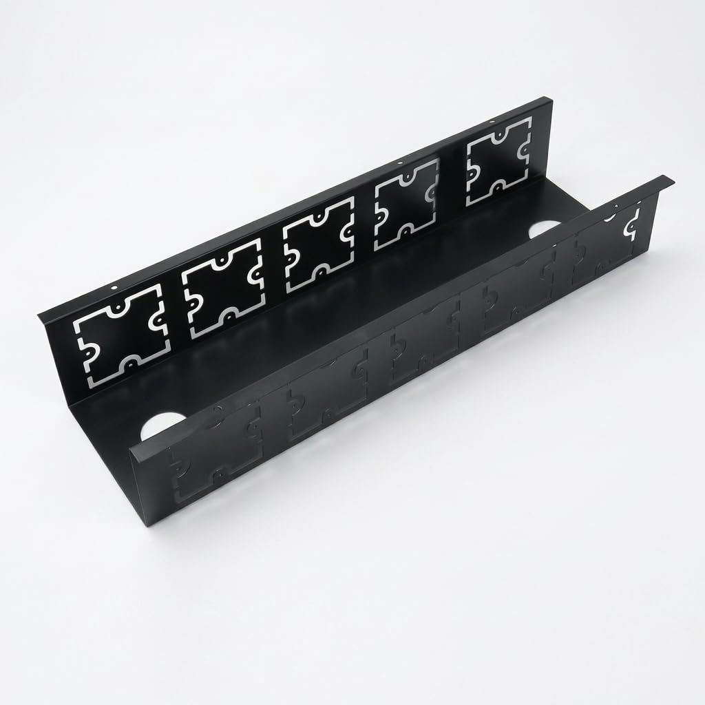 Supporto Organizzatore in Acciaio Carbonio con Viti per Scrivania Operativa Raccoglitore Fili Sotto Banco Contenitore per Postazione Computer, 750mm lungo