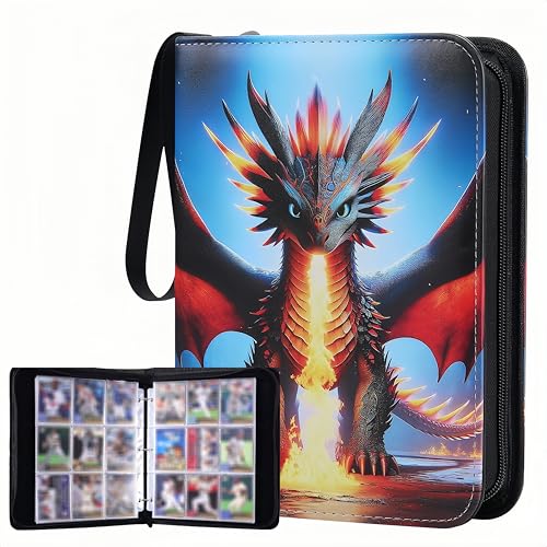 Trading Card Storage Album - 900 Pocket Card Binder with 50 Durable 9-Pocket Pages, Zipper Closure Collector's Album, Removable Sleeves for Card Protection, Perfect for Collectible Trading Cards