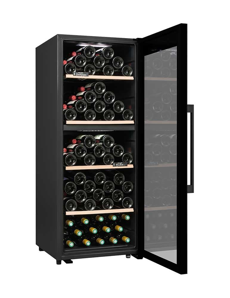 CLIMADIFF 2 Zonen Weinkühlschrank CLD115B1 110 Flaschen Glastür UV-undurchlässig 5°C bis 20°C freistehend