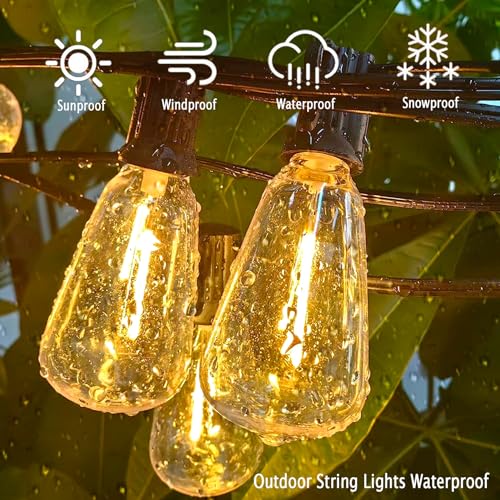 Skeerei 22M Festoon Lights Outdoor Mains Powered Led Garden String Lights with 36+2 LED ST38 Vintage Lights String for Patio Bistro - Image 2