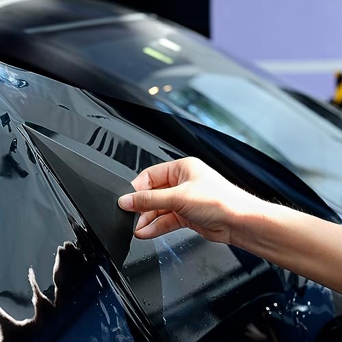 Image of FOSHIO Small Squeegee Window Tinting Tools, Triangle Car Wrap Vinyl Tucking Tool, for Wrapping, Wallpaper Smoothing, Film Application Kit (Black)