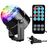 Tabiger Party Lights Ball 3W RGB with Remote Control Sound Actived Auto Flash for Xmas Lighting Show