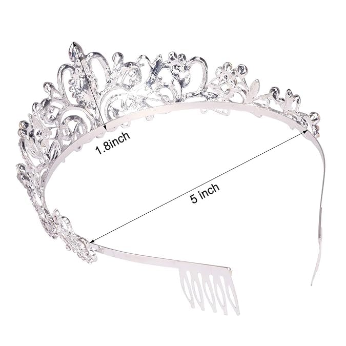 CARTSHOPPER Queen Crown of Silver Crystal Tiara Crowns for Bridal Women Girls Wreath Headpiece Princess Elegant Crown Bridal Wedding Prom Birthday Party Headbands for Women Hair Accessories. 1