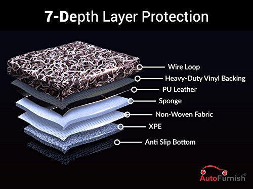 Image of Autofurnish Luxury 7D Car Mat Full Set for Mahindra XUV700 (6 Seater) 2024 || Luxury Leather Dual-Stitch Full Set 7D Car Floor Mat || 100% Waterproof || Color : Black Red