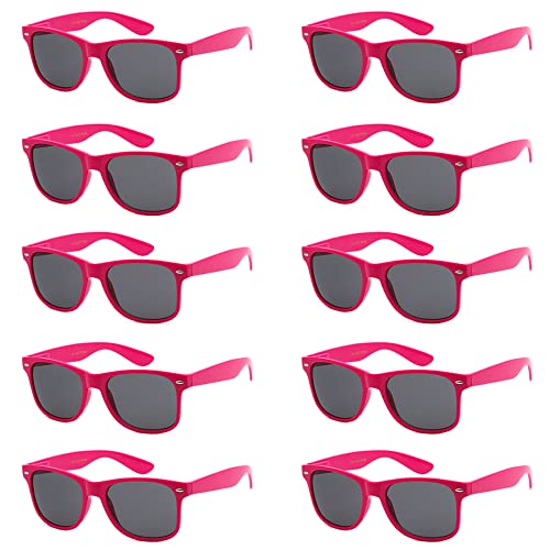 Got Shades Wholesale Bulk Unisex 80's Retro 100% UV Sunglasses for Adults - 10 Pack - w/Flex Hinges