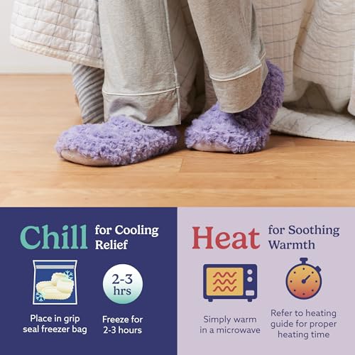 Image of warmies Microwaveable House Slippers for Women - Plush, Soft & Fuzzy Indoor Slippers with Backs & Non-Slip Memory Foam Soles - Cozy Warm Ladies Slipper