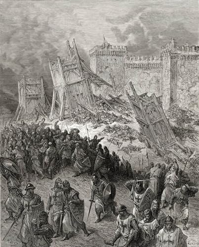 Deuxième assaut de Jérusalem par Gustave Doré, grand tableau de décoration murale
