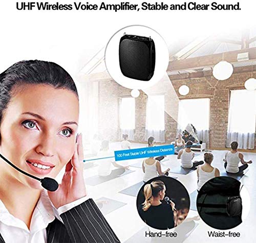 Amplificatore vocale Altoparlante Bluetooth Portatile Microfono Senza Fili Auricolare 1800mAh Sistema PA per Insegnanti Allenatori Formazione Guida Turistica Riunione di Promozione