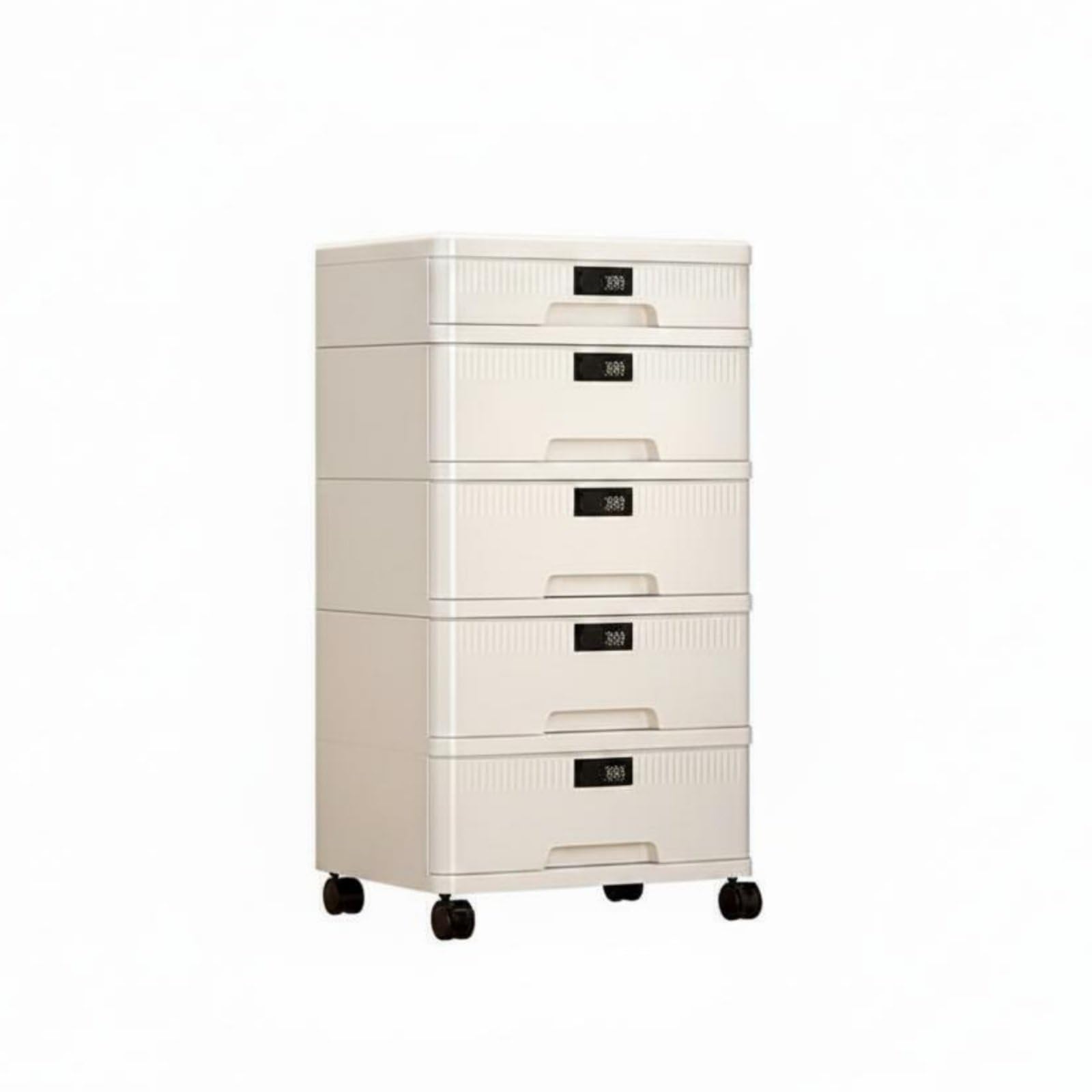 Almencla Archivador con Cajonera de Escritorio Gabinete de Almacenamiento Organizador con Llave Compartimentos para A4 Certificados y Suministros Material PP, 5 Capas 4 Altas + 1 Baja