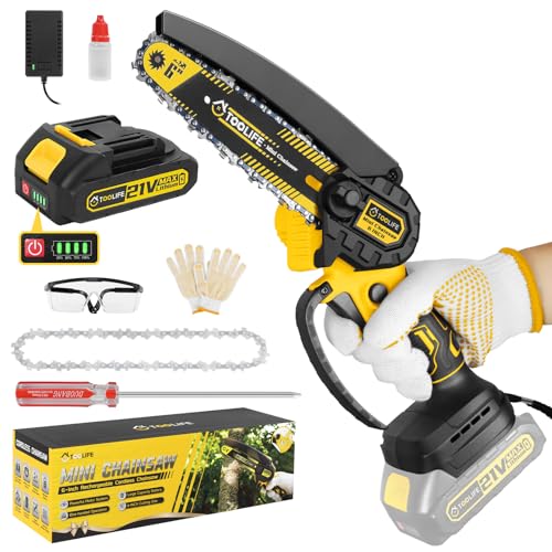 TOOLIFE Mini Chainsaw 6inch, Handheld Electric...