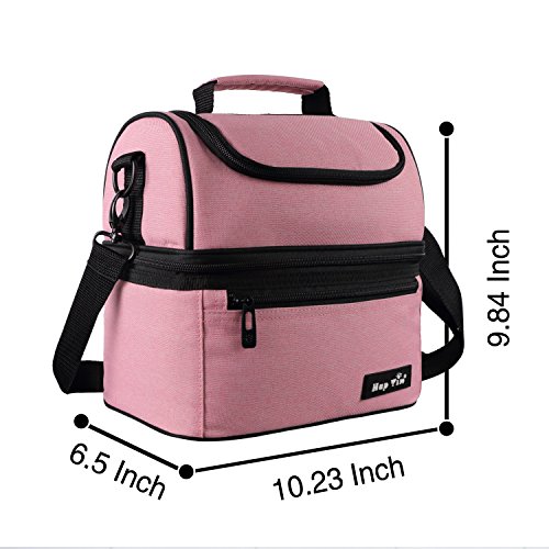 Hap Tim Lunch Box Insulated Lunch Bag Medium Size Cooler Tote Bag For Adult,Men,Women, Double Deck Cooler For Office/Picnic/Travel/Camping(16040-Pk) #TOP4