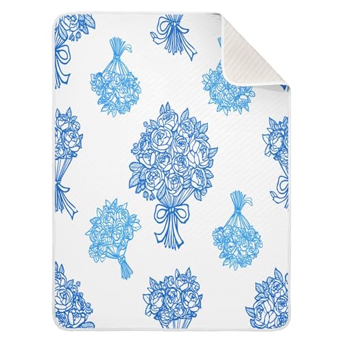Burbuja Bouquets of Flowers Baby Blanket for Boys Girls, Nursery Soft Warm Swaddling Receiving Baby Blankets, 30x40 in Toddler Blanket