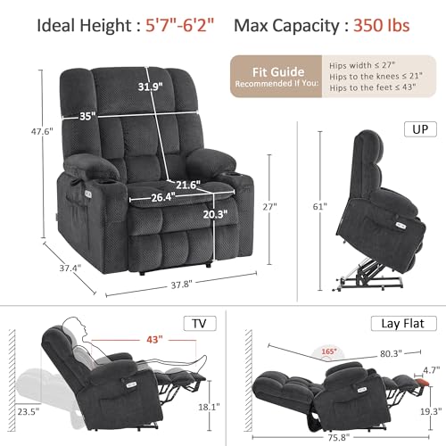 Image of MCombo Oversized Dual Motor Power Lift Recliner Chair for Elderly R7891