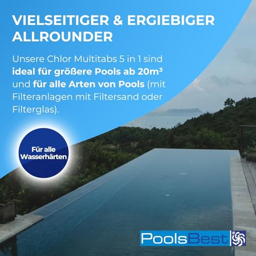 Wasseraufbereitungstabletten PoolsBest 3kg Chlor Multitabs für Pools