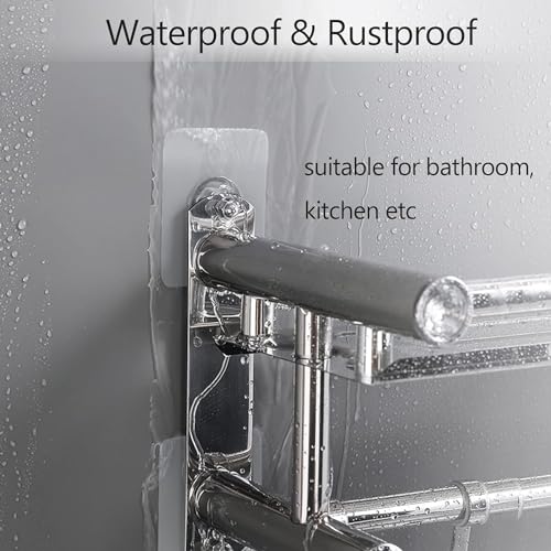 Image of SHOPPOFOBIX Adhesive Hooks 13.2LB(Max) Heavy Duty Self Adhesive Hooks Transparent Waterproof and Oilproof Wall Hooks for Kitchen Bathroom Shower Door Outdoor (Nail Hook, 5)