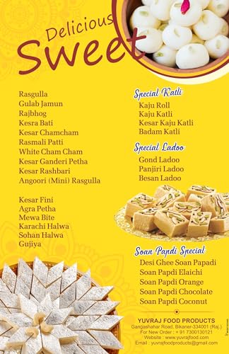 Image of Sweets Combo Rasgulla | Gulab jamun & Rajbhog pack of 3 (1 kg x 3)