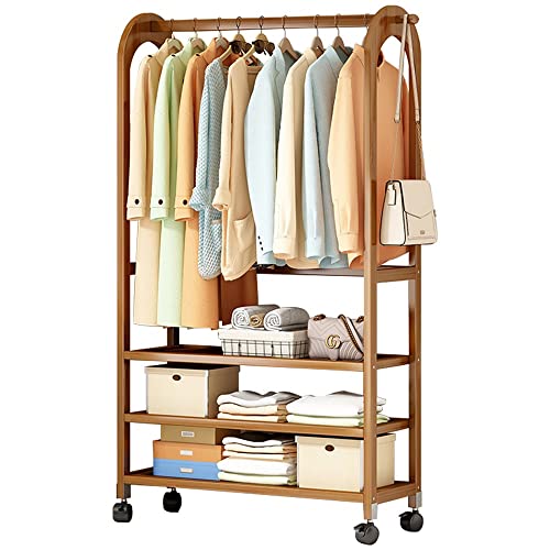 Perchero de madera – Almacenamiento resistente de 3 niveles para colgar ropa, ideal para dormitorio, lavandería y organización de sala de exposición