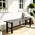 TECSPACE 59 Inches Outdoor Bench, 2-Person Aluminum Garden Bench, All-Weather Patio Bench for Garden, Porch, Backyard & Park (Black)