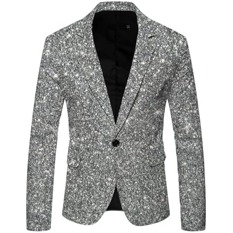RUMAOZIA Men's Gold Glitter Blazer Cover