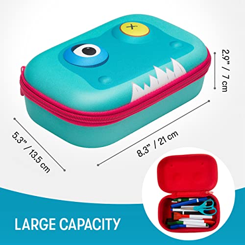 Image of ZIPIT Beast Pencil Box for Boys | Pencil Case for School | Organizer Pencil Bag | Large Capacity Pencil Pouch (Light Blue) (Pack of 2)