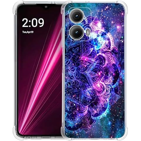 Beaucov Case for Motorola Edge 2024,Purple Mandala Galaxy Sky Drop Protection Shockproof Case TPU Full Body Protective Scratch-Resistant Cover for Motorola Edge 2024/Motorola Edge Gen 5 Cover