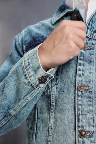 Image of INKD Men's Overdyed Cotton Denim Jacket - 100% Cotton | Double Flat Pocket | Regular Fit | Full Sleeve