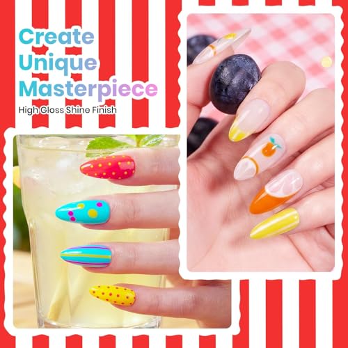 Image of Beetles Neon Gel Nail Polish - Beetles Summer Voyage Sunstripe Summer Nails, 6 Colors Rainbow Gel Nail Polish Set, Soak Off UV LED Bright Rainbow Neon Nails, Long-Lasting Manicure Salon for Holiday