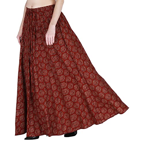 Image of Sttoffa Cotton Printed Women Wear Maxi Long Skirt 40 inch inch Full Length