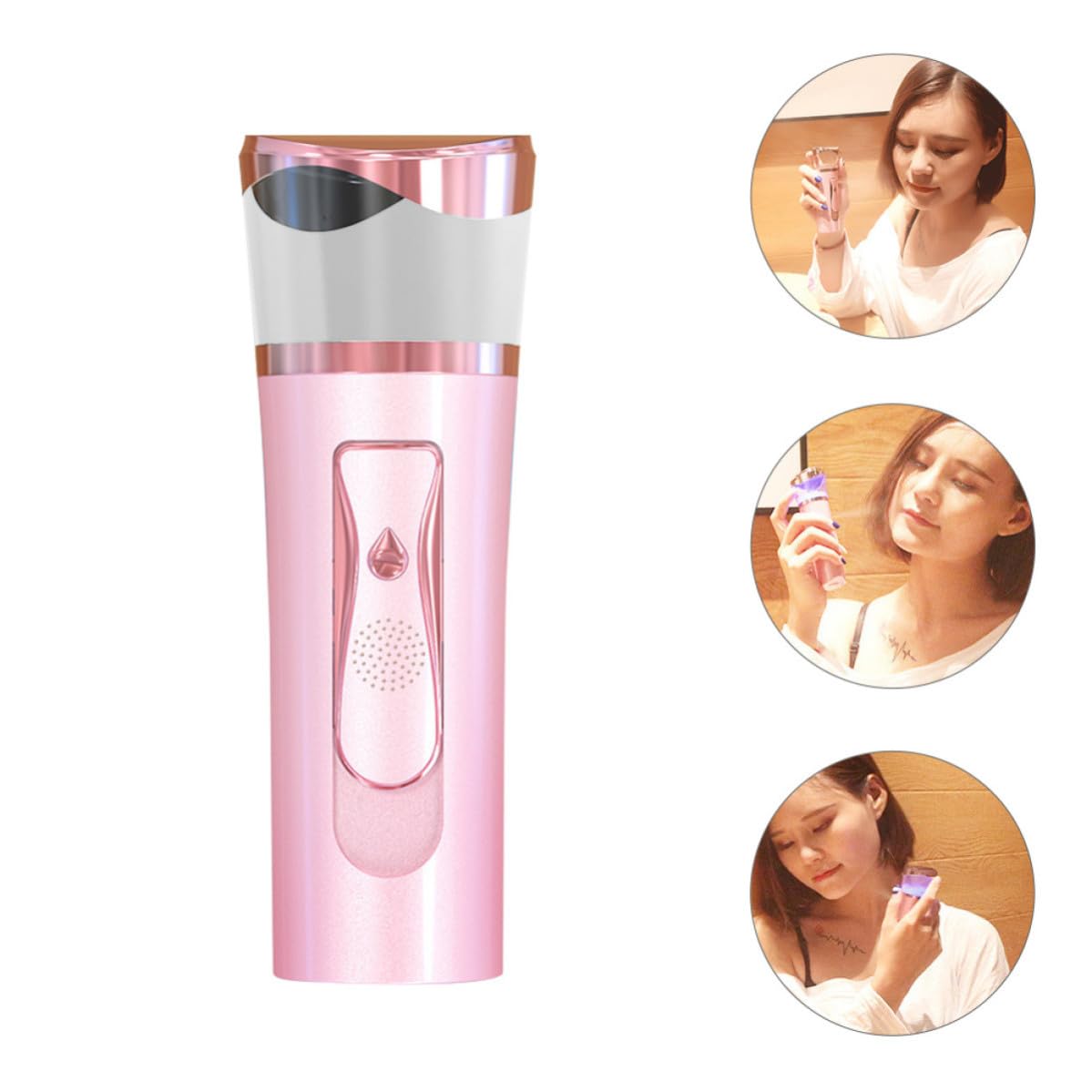 Nano Facial Pulverizador de Nanoniebla, Rociador de Bruma Facial, 30ml, 3.7v/2000ma, Abs y Silicona, Rosa, Hidratación Profunda, Depósito de Gran Capacidad, para Camping y Viaje