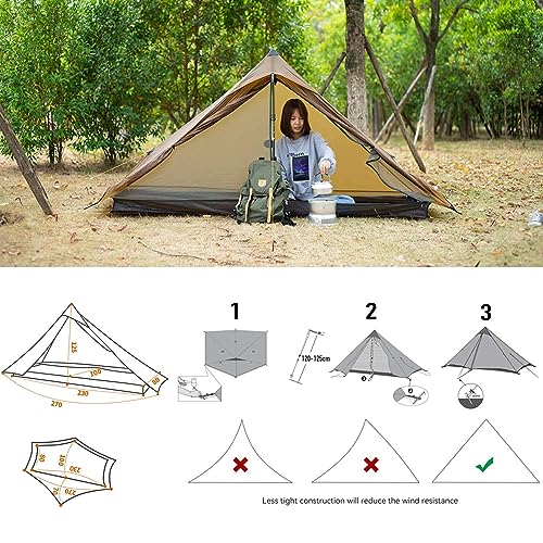 Carpa ultraligera Lanshan PRO 3 estaciones 1 persona miniatura 4