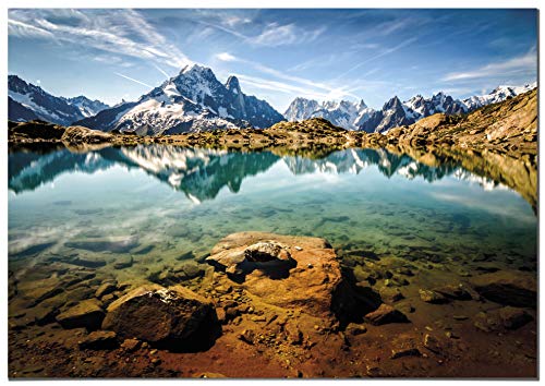 Panorama Poster Lac Blanc 70x50 cm - Imprimée sur Poster de Haute qualité de 250gr - Tableau - Décoration Murale - Affiche - Tableau Moderne pour la Maison