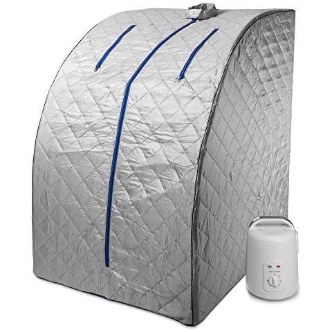 Durasage Lightweight Portable Personal Steam Sauna Spa for Weight Loss, Detox, Relaxation at Home, 60 Minute Timer (Blue/Gray) Cover
