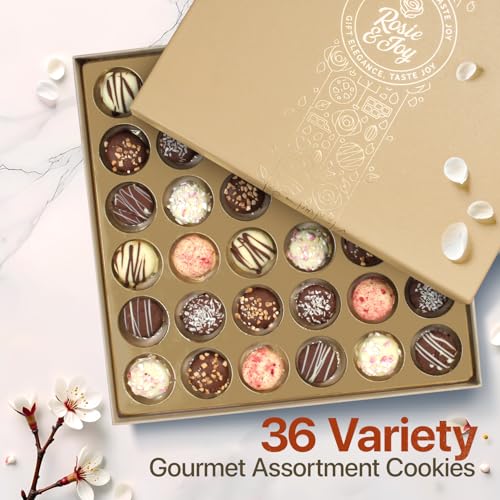 image for Rosie & Joy 36 Mini Chocolate Cookies Gift Box Gourmet - Deluxe Cookie