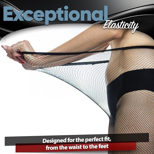 Image of Black Fishnet Tights - High Waist Sheer Seamless Pantyhose for Women - Flexible and Breathable Stockings for S-L Size - Comfortable and Stylish for Dance, Fashion, or Everyday Wear - Small Net