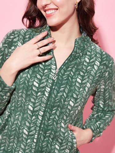 Image of Modeve Women Printed Full Sleeve Jacket for Winter