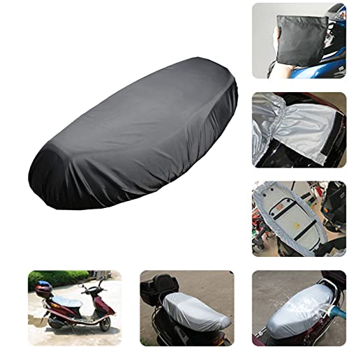 Taekooki Motorrad Sitzbankbezug Schwarz L - Wasserdichter Sitzbezug aus Oxfordtuch für Roller und Moped, mit Gummiband für Sitzschutz