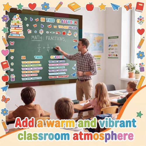 Sabary Positive Affirmations Bulletin Board Set Flowers Cutouts Motivational Posters Classroom Mirror Growth Mindset Decor Accents Cutouts for School Office Home Teacher Wall Supply - Image 5