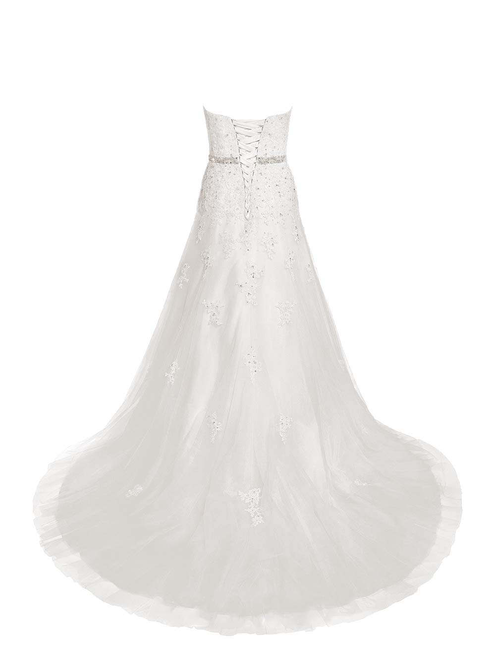 A-Line Abiti da Sposa Civil Office Dresses Backless, Avorio, 40