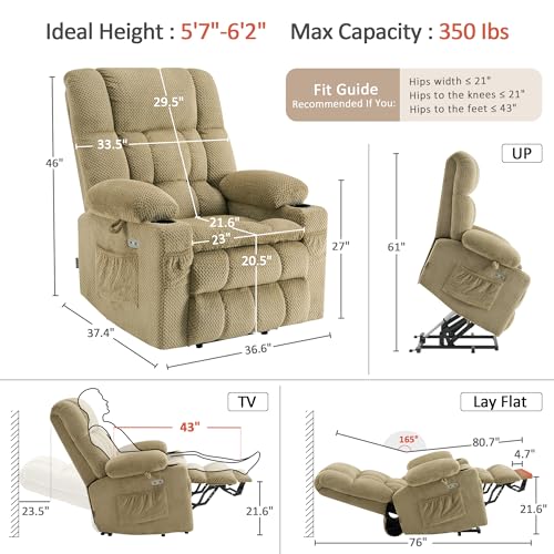 Image of MCombo Large Dual Motor Power Lift Recliner Chair for Elderly 7896