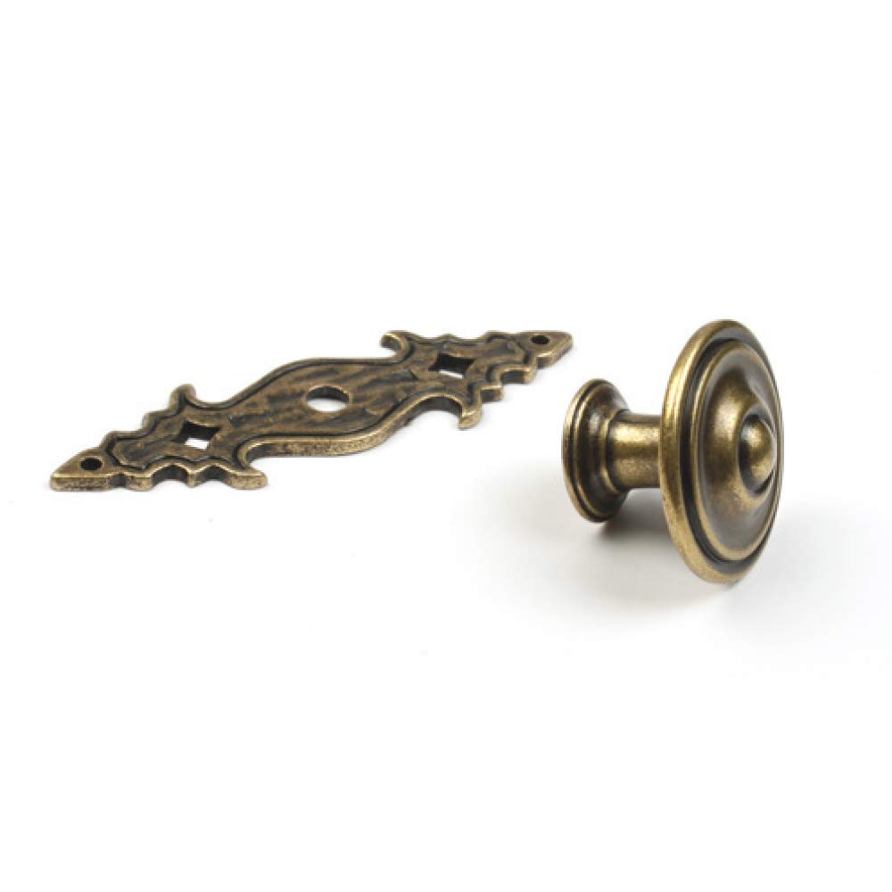 KHTUMEWARE-88152.28AE Round Knob, Antique English Brass, 1-1/10 in (28 mm), 10-Pack in Antique English Brass — KHTUMEWARE