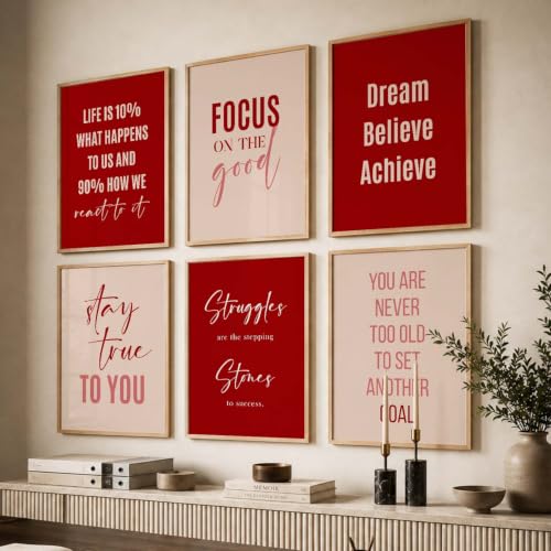 Image of kotart - Quotes Frames for Wall Decor - Motivational Photo Frame for Wall Decoration - Quotes Wall Poster with Frame for Room and Office - Set of 6 (10x13, G)