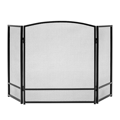 DOGOU Funkenschutzgitter 3-teiliger Kamin-Funkenschutz 136×87cm, Moderner...